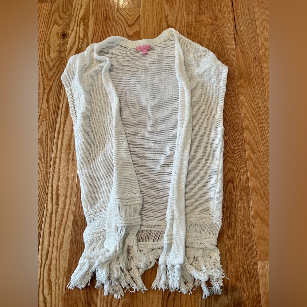 Lily Pulitzer Open Front White Sweater